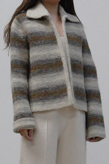 SWAYING/KNIT Thick Striped Cardigan SW212SZ09